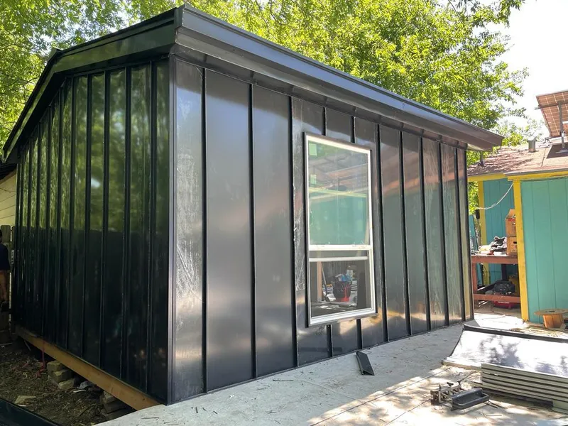 Black standing seam metal wall panels for Metal Roof Installation in Delhi